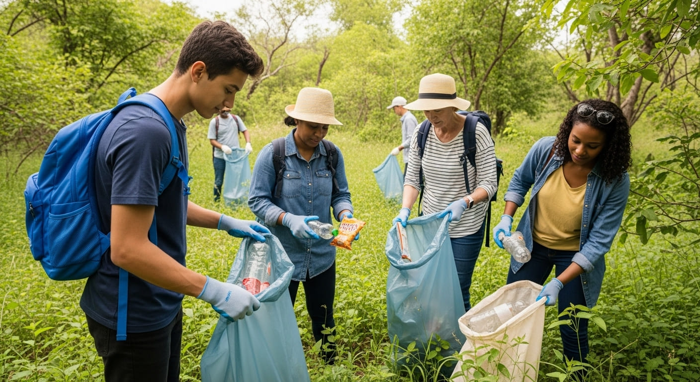 Recolectando Turistas recolectando basura en reserva natural | Noticias en América ...